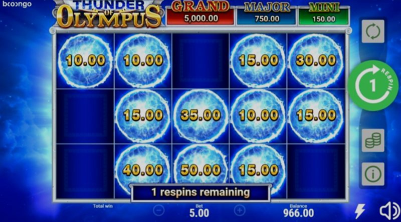 Играть Thunder of Olympus от Booongo в казино 1Win