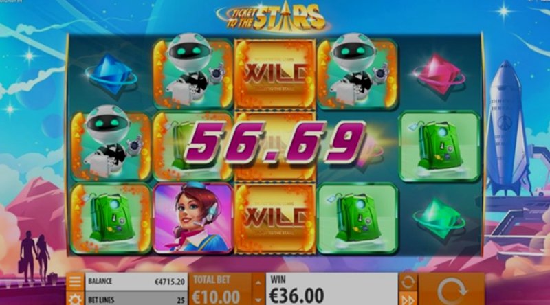 Играть Ticket to the Stars от Quickspin в казино 1Win