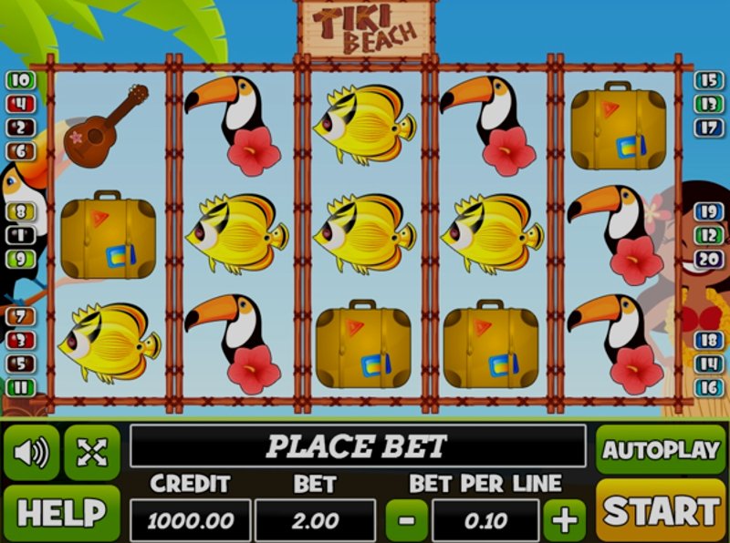 Играть Tiki Beach от Play Pearls в казино 1Win
