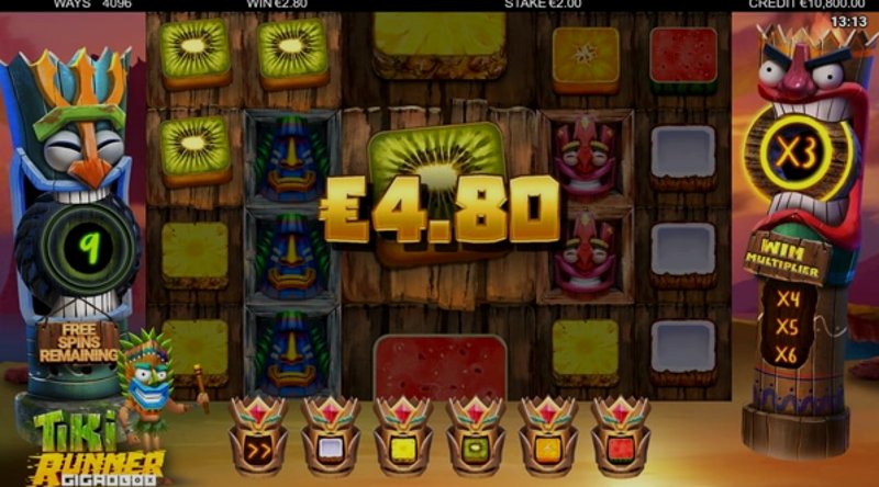 Играть Tiki Runner Gigablox от Yggdrasil в казино 1Win