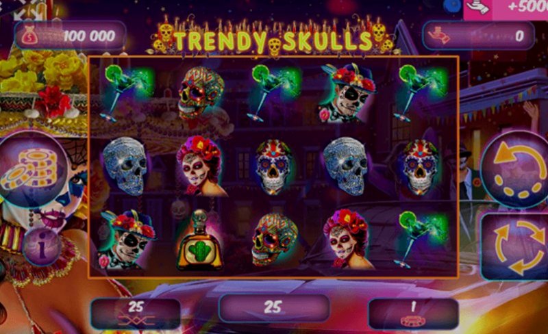 Играть Trendy Skulls от Mrslotty в казино 1Win