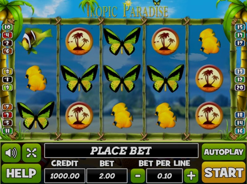 Играть Tropic Paradise от Play Pearls в казино 1Win