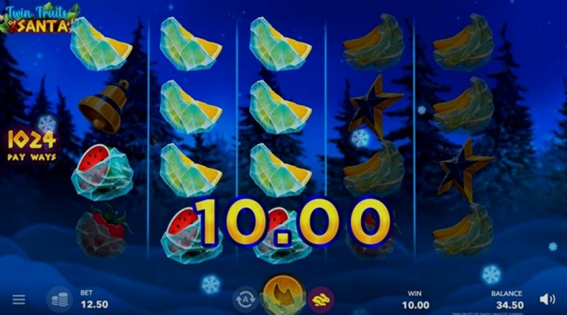 Играть Twin Fruits of Santa от Mascot Gaming в казино 1Win
