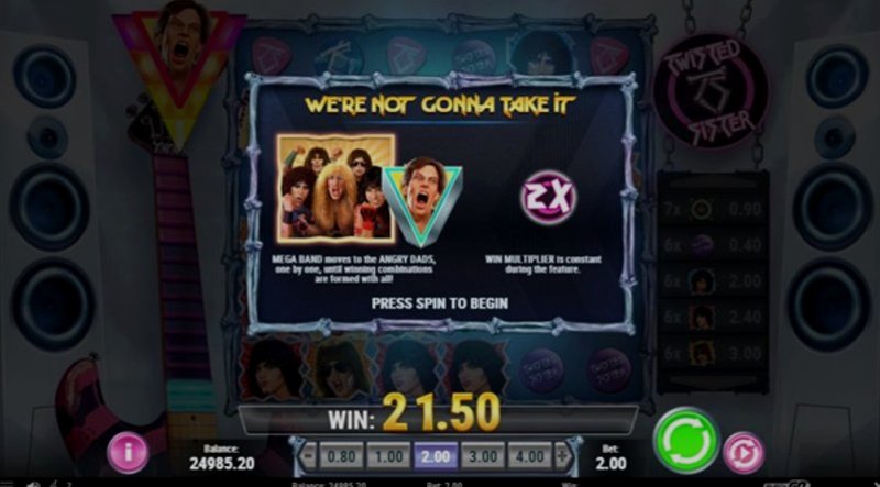 Играть Twisted Sister от Playn Go в казино 1Win
