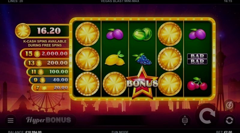 Играть Vegas Blast Minimax от Kalamba в казино 1Win