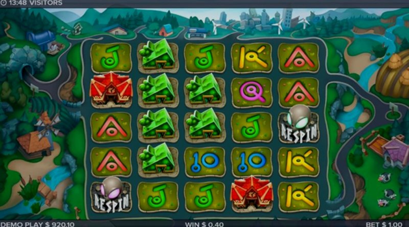 Играть Visitors от Elk в казино 1Win