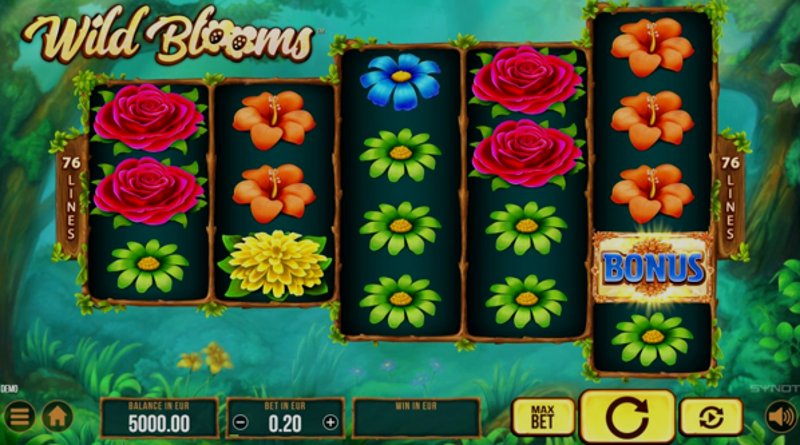 Играть Wild Blooms от Synot в казино 1Win