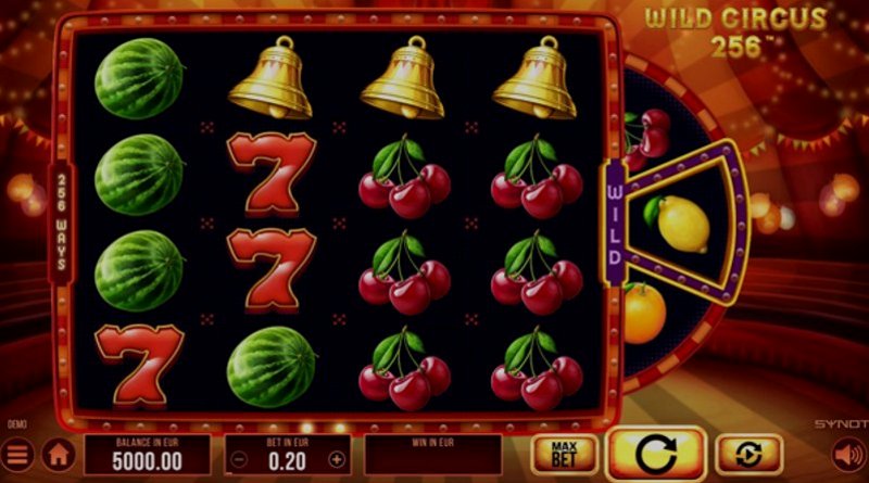 Играть Wild Circus 256 от Synot в казино 1Win