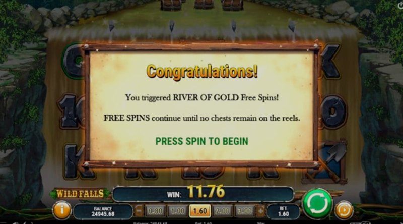 Играть Wild Falls от Playn Go в казино 1Win