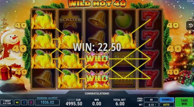 Играть Wild Hot 40 Christmas от Fazi в казино 1Win