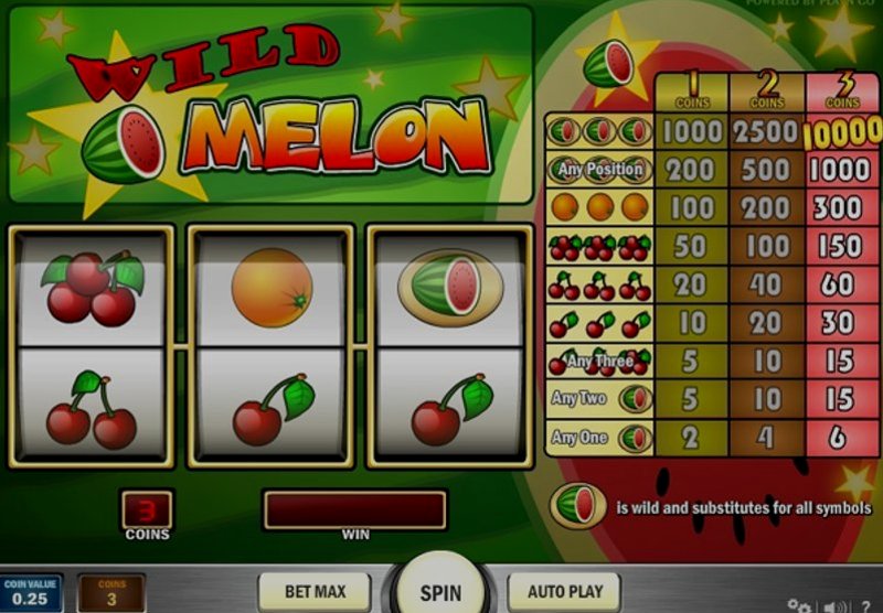 Играть Wild Melon от Playn Go в казино 1Win