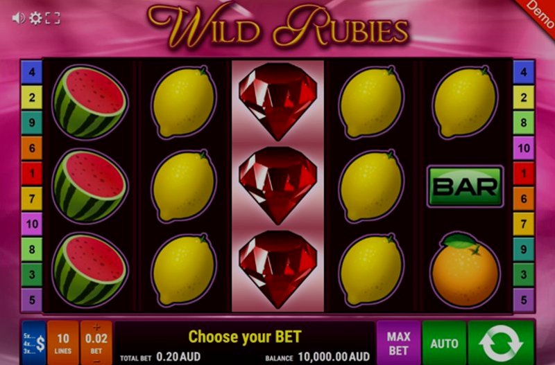 Играть Wild Rubies от Gamomat в казино 1Win