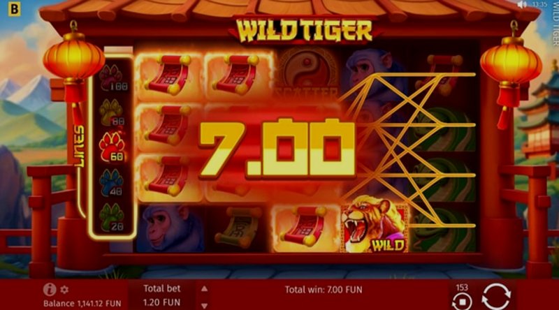 Играть Wild Tiger от Bgaming в казино 1Win
