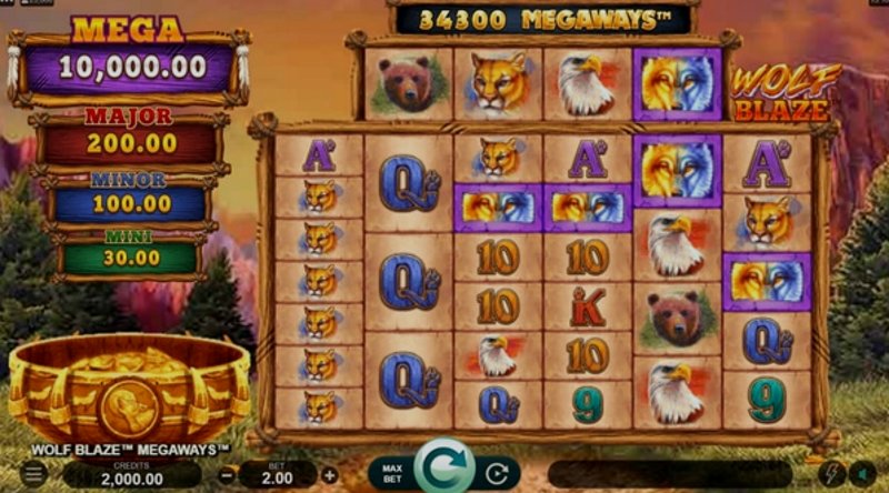 Играть Wolf Blaze Megaways от Microgaming в казино 1Win
