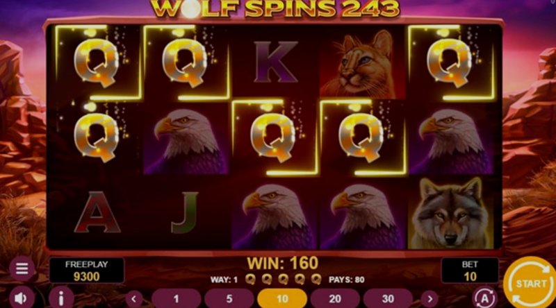 Играть Wolf Spins 243 от 1spin4win в казино 1Win